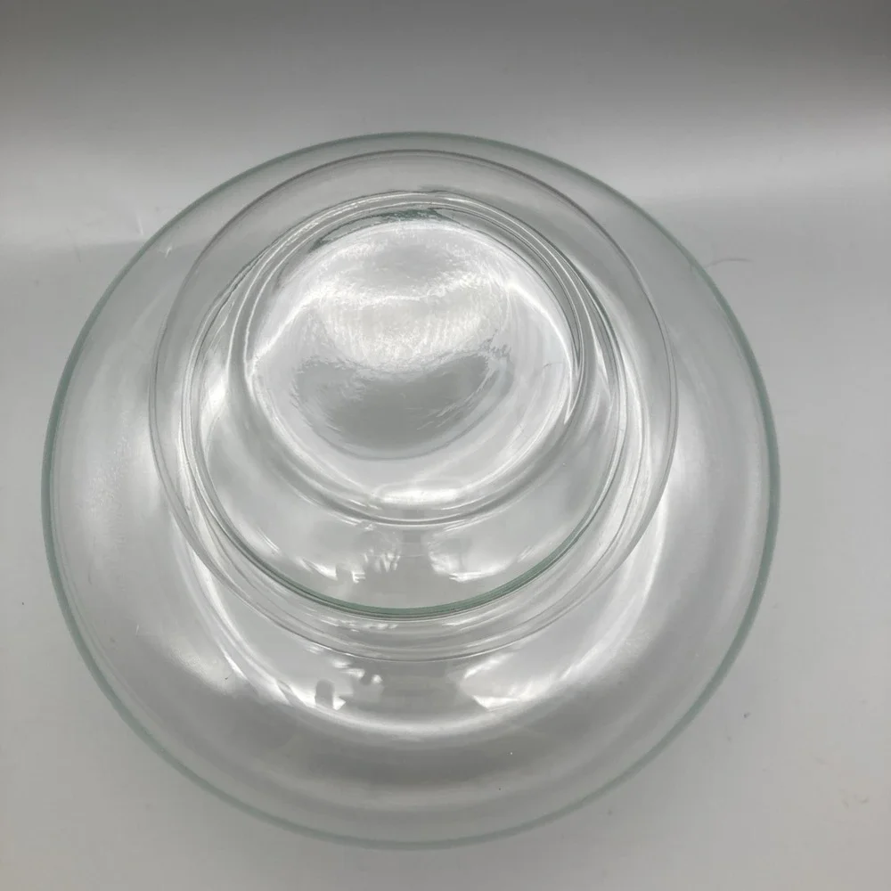 Vintage MCM Corning Creative Clear Glass Stackable Jar Canister  Round